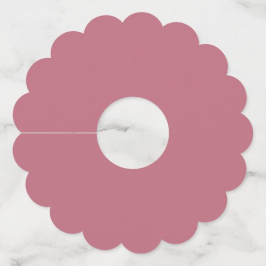Plain solid pastel dusty rose wijnglaslabel (Voorkant)