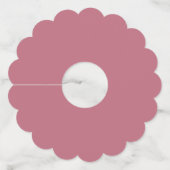 Plain solid pastel dusty rose wijnglaslabel (Achterkant)