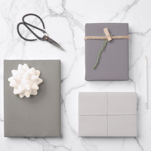 Plain Stone Taupe Timberwolf Grijze tinten 3 tinte Inpakpapier Vel (Voorkant)