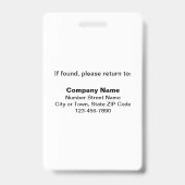 Plain teksten met foto's van werknemers met witte  badge (Achterkant)