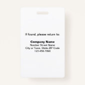 Plain teksten met foto's van werknemers met witte  badge (Achterkant)