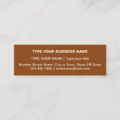 Plain Tekstontwerp aan de voorzijde van bruin Mini Visitekaartje (Voorkant)