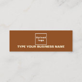 Plain Tekstontwerp aan de voorzijde van bruin Mini Visitekaartje (Achterkant)