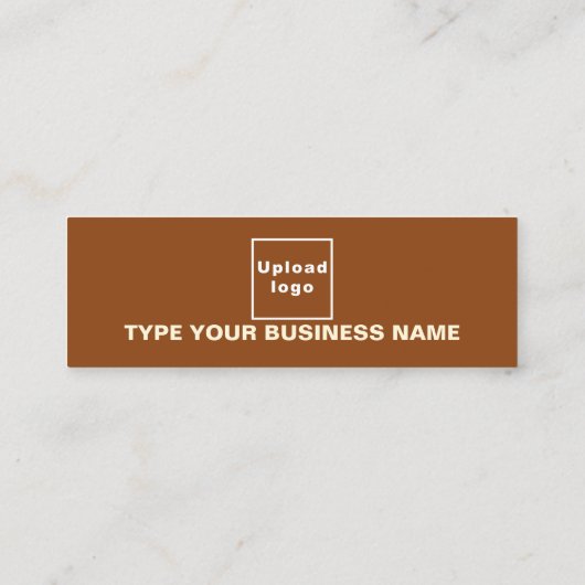 Plain Tekstontwerp aan de voorzijde van bruin Mini Visitekaartje (Achterkant)