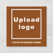 Plain Tekstontwerp aan de voorzijde van bruin Vierkante Visitekaartje (Achterkant)