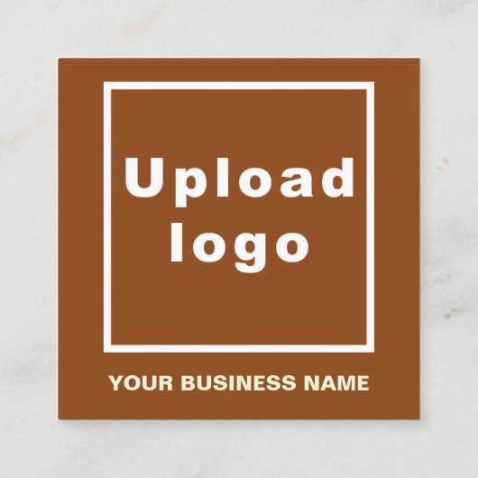 Plain Tekstontwerp aan de voorzijde van bruin Vierkante Visitekaartje (Achterkant)
