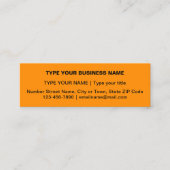 Plain Tekstontwerp aan de voorzijde van de Oranje  Mini Visitekaartje (Voorkant)