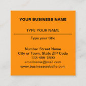 Plain Tekstontwerp aan de voorzijde van de Oranje Vierkante Visitekaartje (Voorkant)