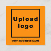 Plain Tekstontwerp aan de voorzijde van de Oranje Vierkante Visitekaartje (Achterkant)