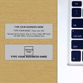 Plain Tekstontwerp aan de voorzijde van grijs Mini Visitekaartje