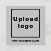 Plain Tekstontwerp aan de voorzijde van grijs Vierkante Visitekaartje (Achterkant)