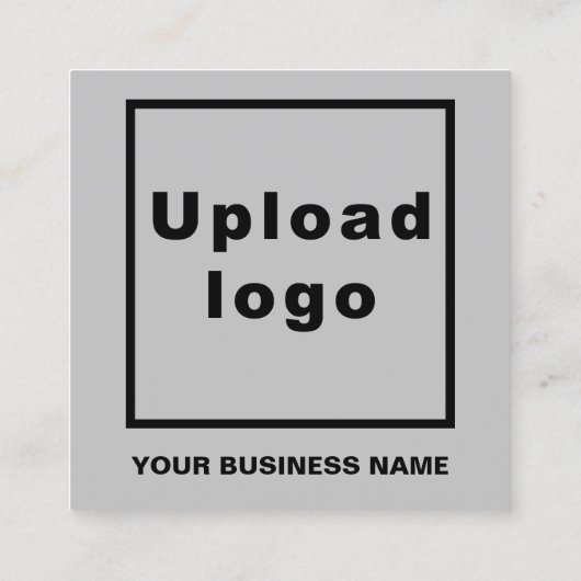 Plain Tekstontwerp aan de voorzijde van grijs Vierkante Visitekaartje (Achterkant)