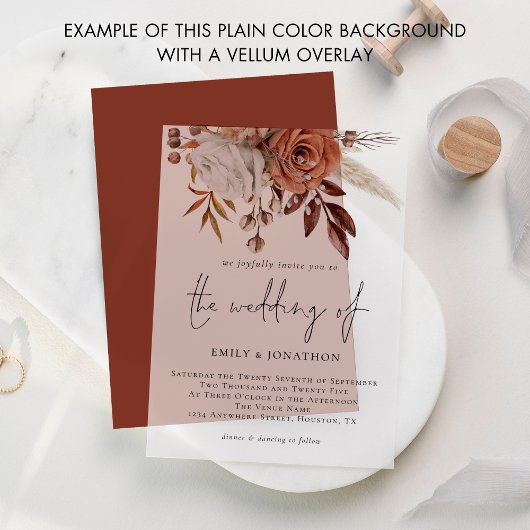 Plain Terracotta Achtergrond voor Vellum Overlay Kaart