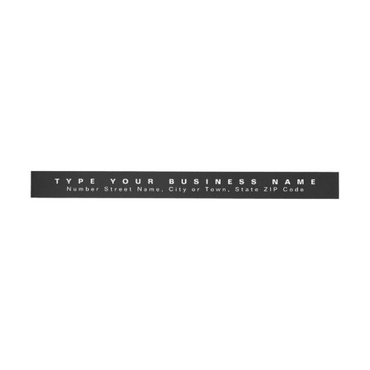 Plain Text Black Business Return-adres Slim (Individueel)