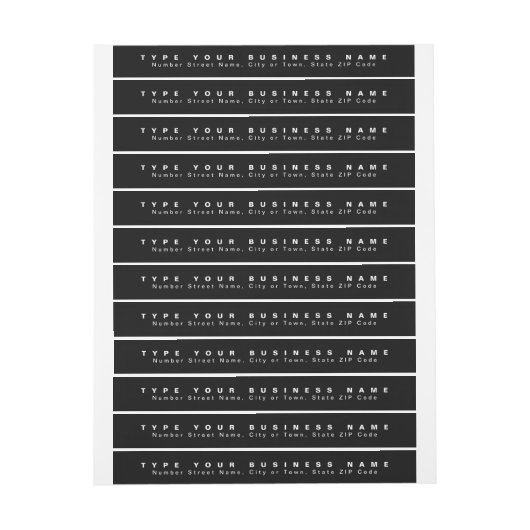 Plain Text Black Business Return-adres Slim (Vel)