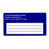 Plain Text Blue Business Verzendlabel (Voorkant)