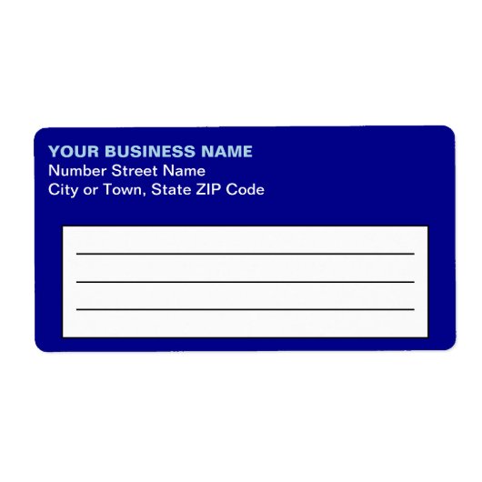 Plain Text Blue Business Verzendlabel (Voorkant)