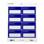 Plain Text Blue Business Verzendlabel (Full Sheet)