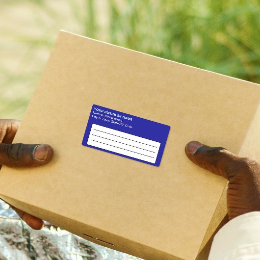 Plain Text Blue Business Verzendlabel