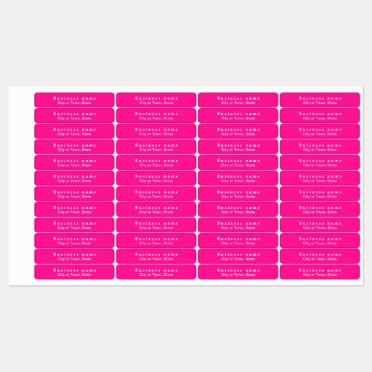 Plain Text Brand Name op Roze Rechthoekstrijk On Labels (Vel)