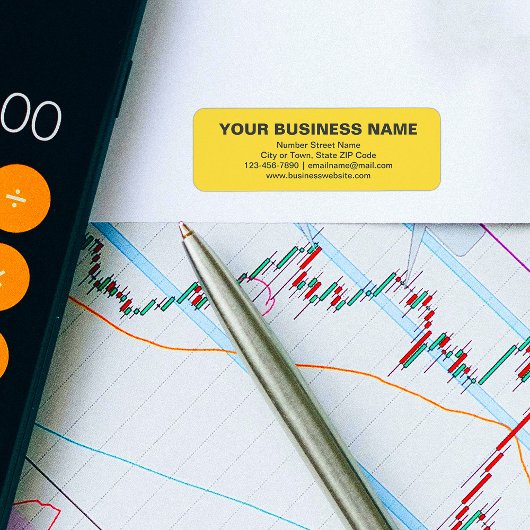 Plain Text Brand op geel retouradres Etiket