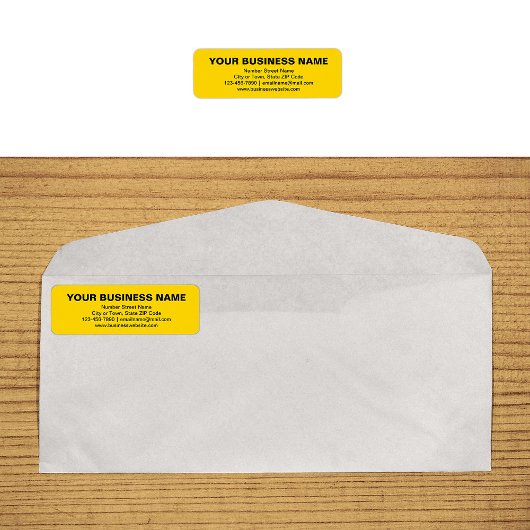 Plain Text Brand op geel retouradres Etiket