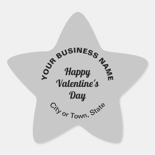 Plain Text Business Valentijn Grey Small Small Ster Sticker (Voorkant)