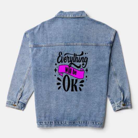 Plain Text Denim Jacket (Achterkant)