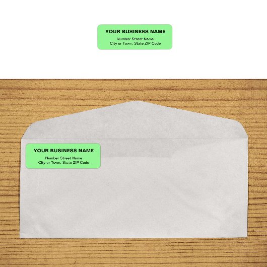 Plain Text Licht Groen Bedrijfsretour Adres Etiket