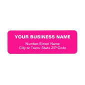 Plain Text Pink Business Retour Adreslabel Etiket (Voorkant)