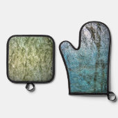 Plain textuur ovenhandschoen en pot houder, Gemeen Ovenwant & Pannenlap Set (Voorkant)