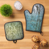 Plain textuur ovenhandschoen en pot houder, Gemeen Ovenwant & Pannenlap Set (Top down)