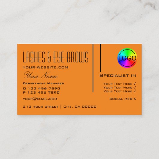 Plain Tiger Sinaasappel Eenvoudig met Logo Profess Visitekaartje (Achterkant)