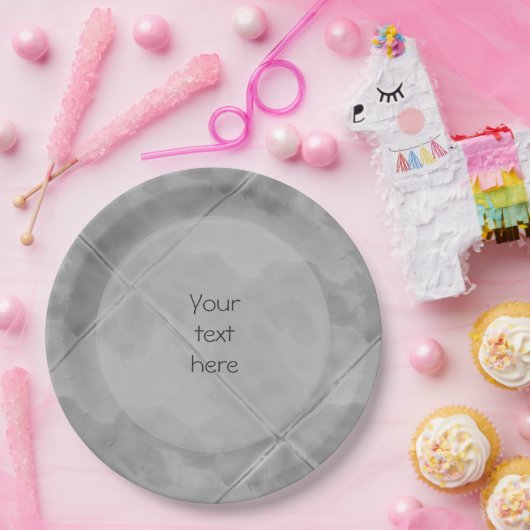 Plain Tile Ceramic Surface Greface any Text Papieren Bordje (Feest)