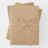 Plain Toast Camel Canvas Bruine tinten 3 tinten Inpakpapier Vel (In situ)