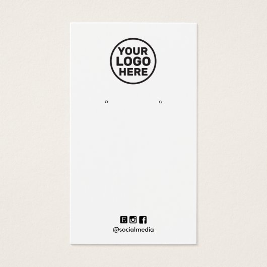 Plain Toevoegen Logo Elke kleur Oorbel Display Kaa Visitekaartje (Voorkant)