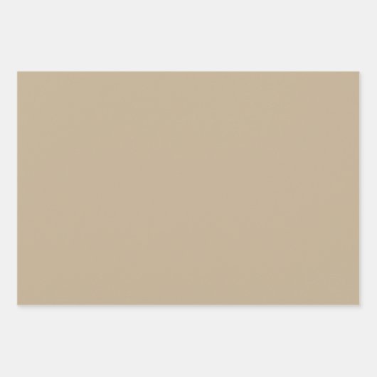 Plain Toscaanse Vanille Khaki Tan Shades 3 Tones Inpakpapier Vel (Voorkant 3)