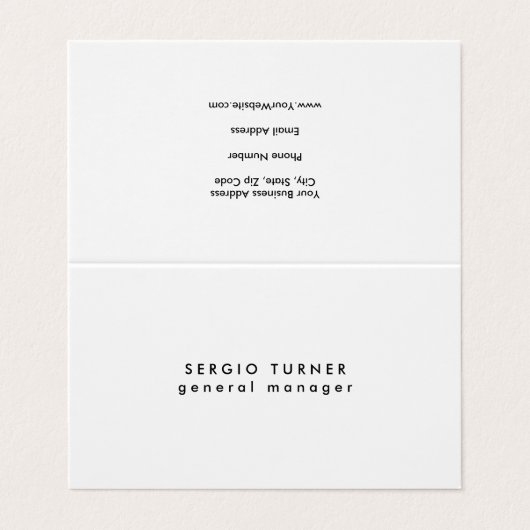 Plain Trendy Minimalist Professional Visitekaartje (Buitenkant ongevouwen)