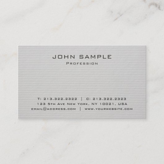 Plain Trendy Professional Premium Thick Luxury Visitekaartje (Voorkant)