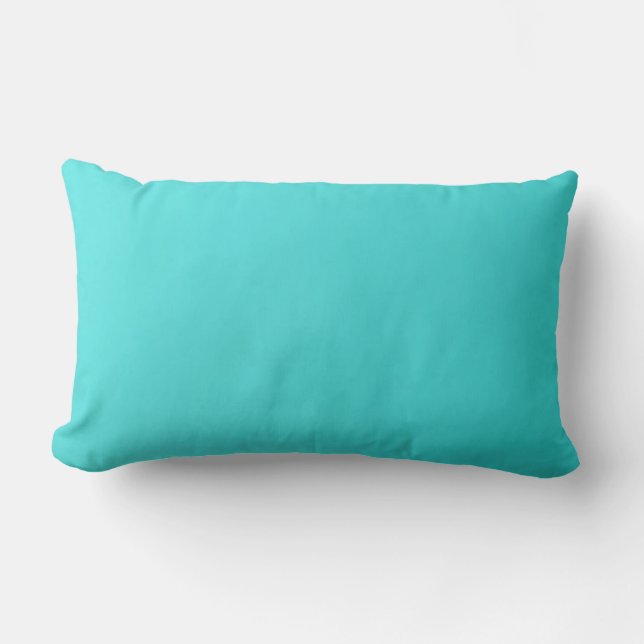 Plain turquoise gooit loodslopende lumbool kussen (Voorkant)