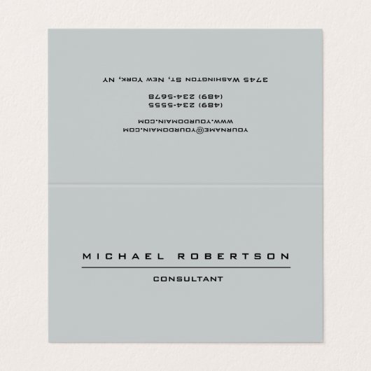 Plain Unique Speciaal Grijs Blauw Visitekaartje (Buitenkant ongevouwen)