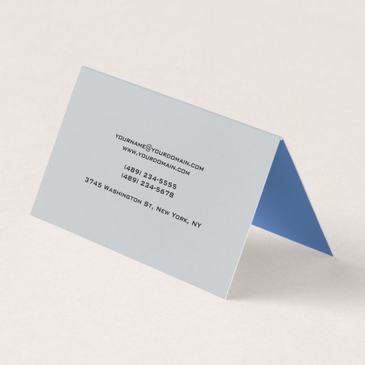 Plain Unique Speciaal Grijs Blauw Visitekaartje (Achterkant)