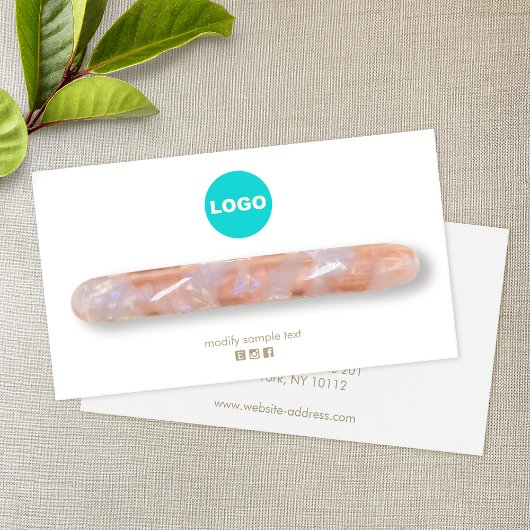 Plain Voeg u Logo Hairclip Barrette Display Card t Visitekaartje