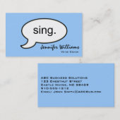 Plain Voice Coach Sing Modern Visitekaartje (Voorkant / Achterkant)