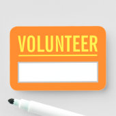 Plain "VOLUNTEER"-naamplaatje Naamplaatje (In situ)