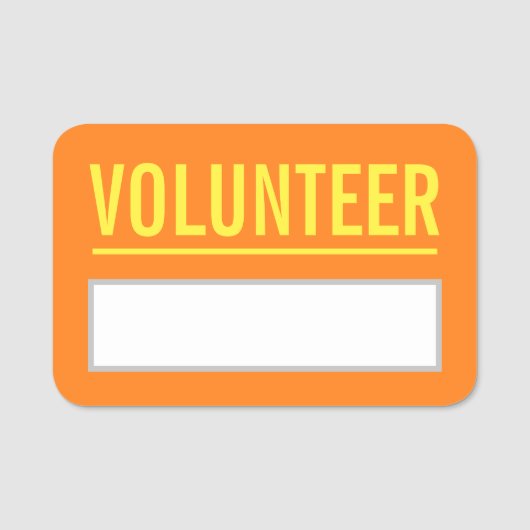 Plain "VOLUNTEER"-naamplaatje Naamplaatje (Voorkant)