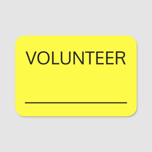 Plain "VOLUNTEER"-naamplaatje Naamplaatje (Voorkant)