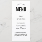Plain Wedding Menu Custom sjabloon Eenvoudig Zwart (Voorkant)