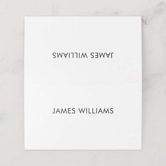 Plain Wedding Place Cards Folded White Plaatskaartje (Buitenkant ongevouwen)