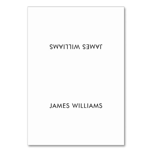 Plain Wedding Place Cards White Kaart (Voorkant)